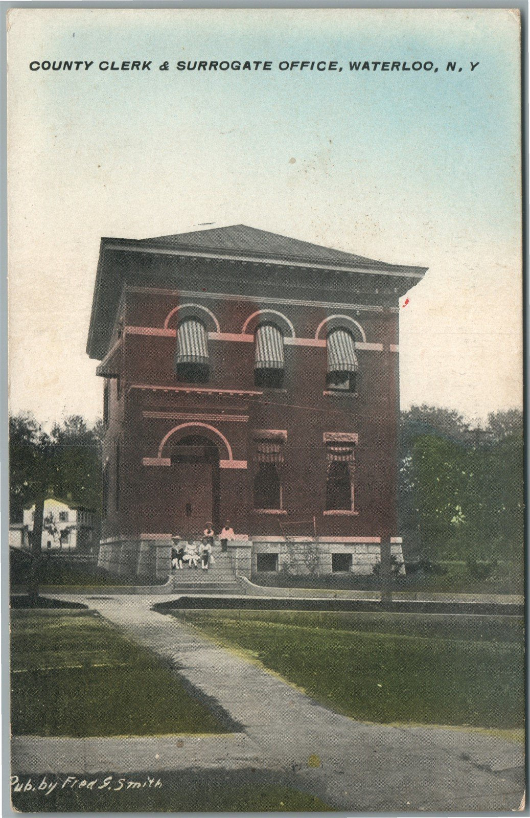 WATERLOO NY COUNTY CLERK & SURROGATE OFFICE ANTIQUE POSTCARD