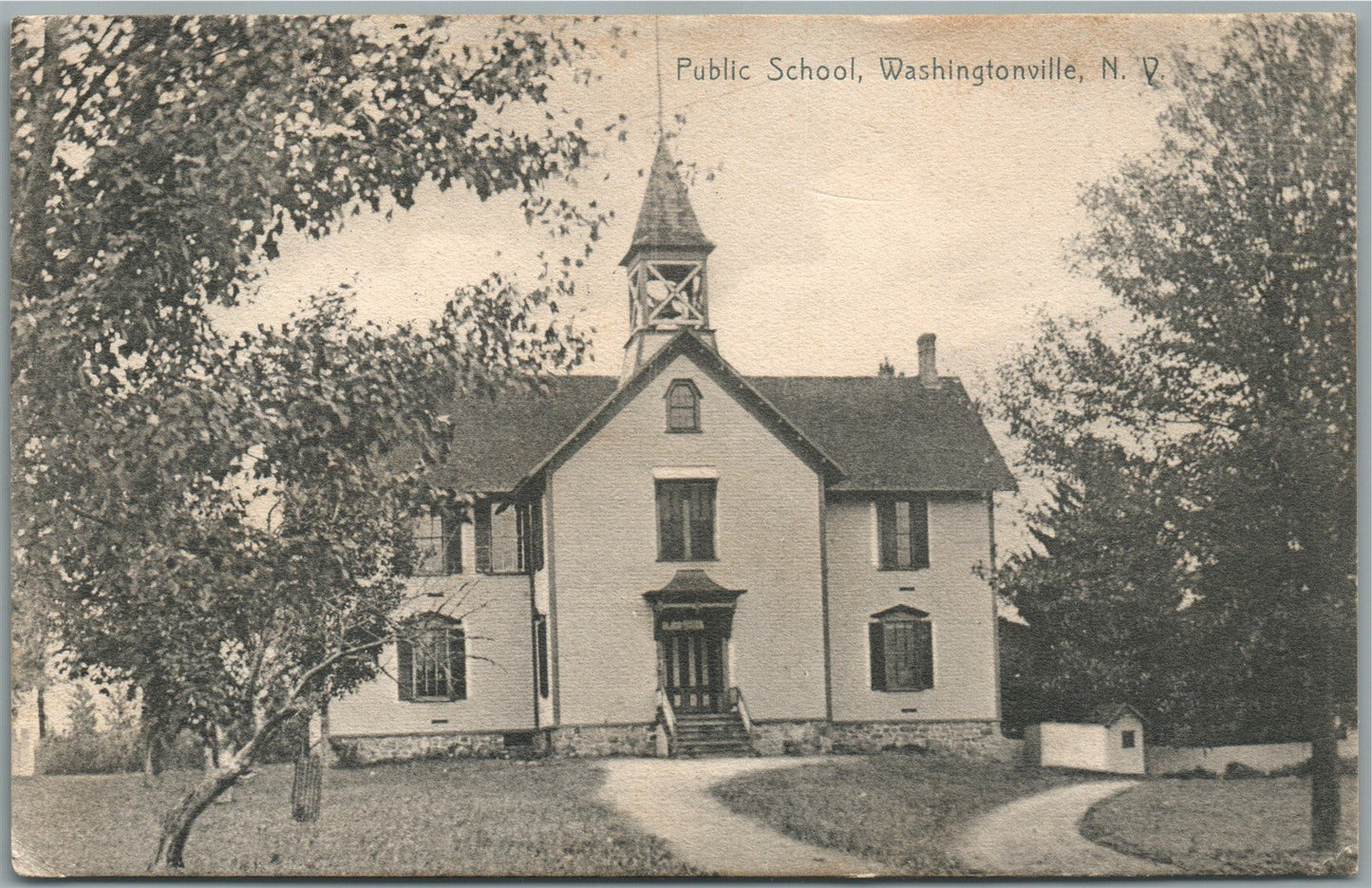WASHINGTONVILLE NY PUBLIC SCHOOL ANTIQUE POSTCARD