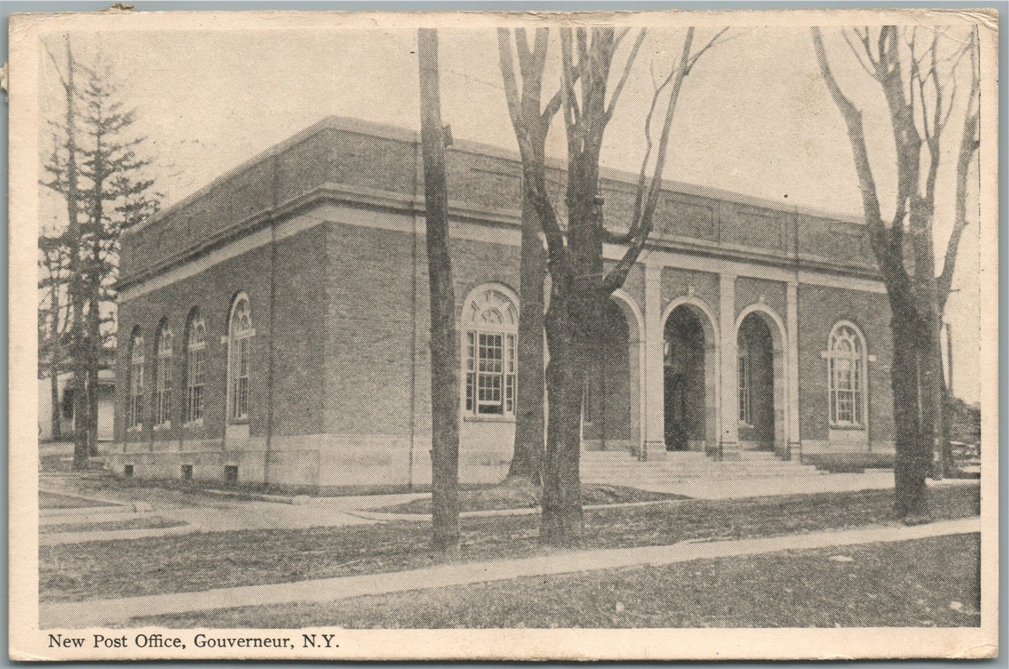 GOUVERNEUR NY NEW POST OFFICE ANTIQUE POSTCARD