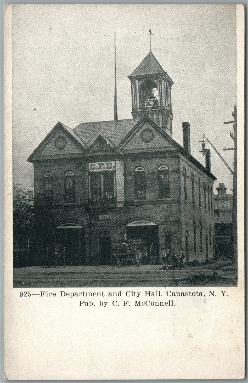 CANASTOTA NY FIRE DEPARTMENT ANTIQUE POSTCARD