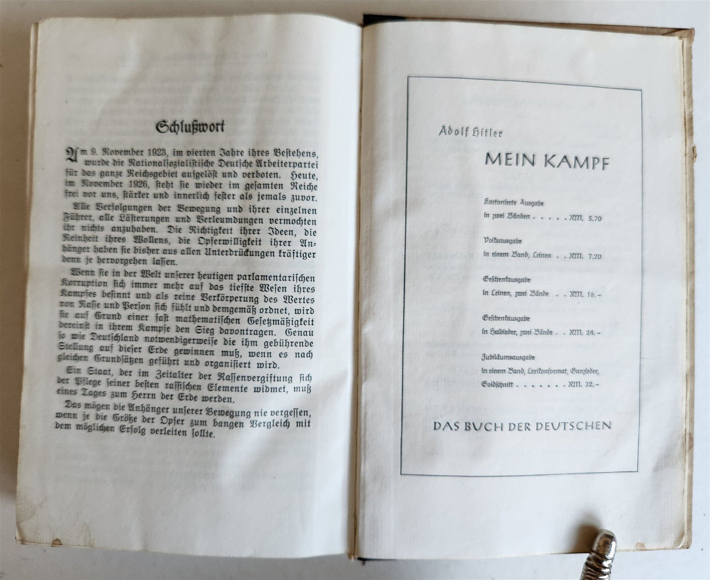 1941 MEIN KAMPF antique GERMAN EDITION Munich