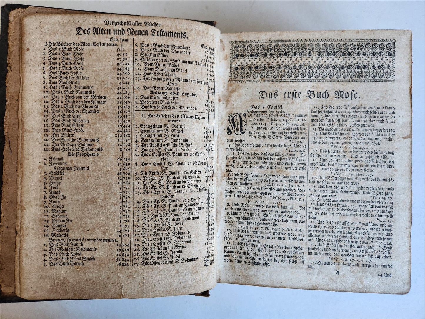 1743 BIBLE in GERMAN by CHRISTOPH SAUR antique RARE Americana