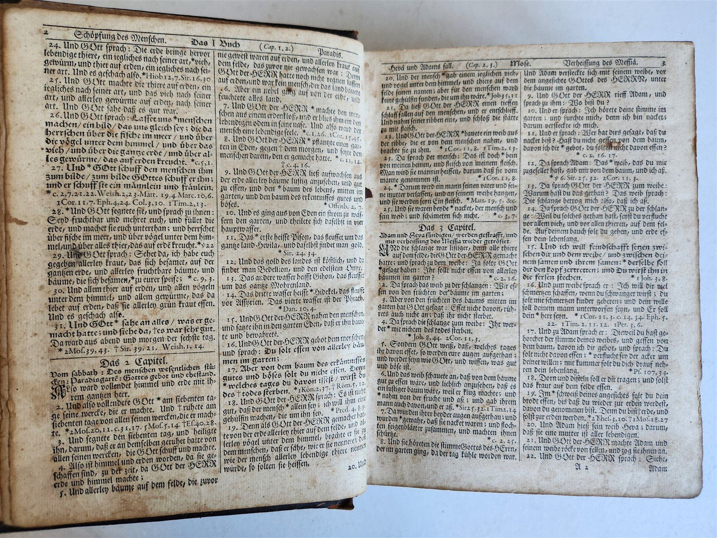 1743 BIBLE in GERMAN by CHRISTOPH SAUR antique RARE Americana