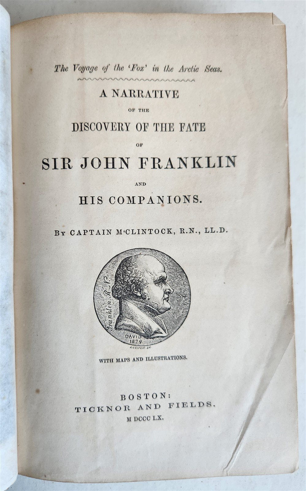 1860 NARRATIVE of DISCOVERY OF THE FATE of SIR JOHN FRANKLIN antique ILLUSTRATED