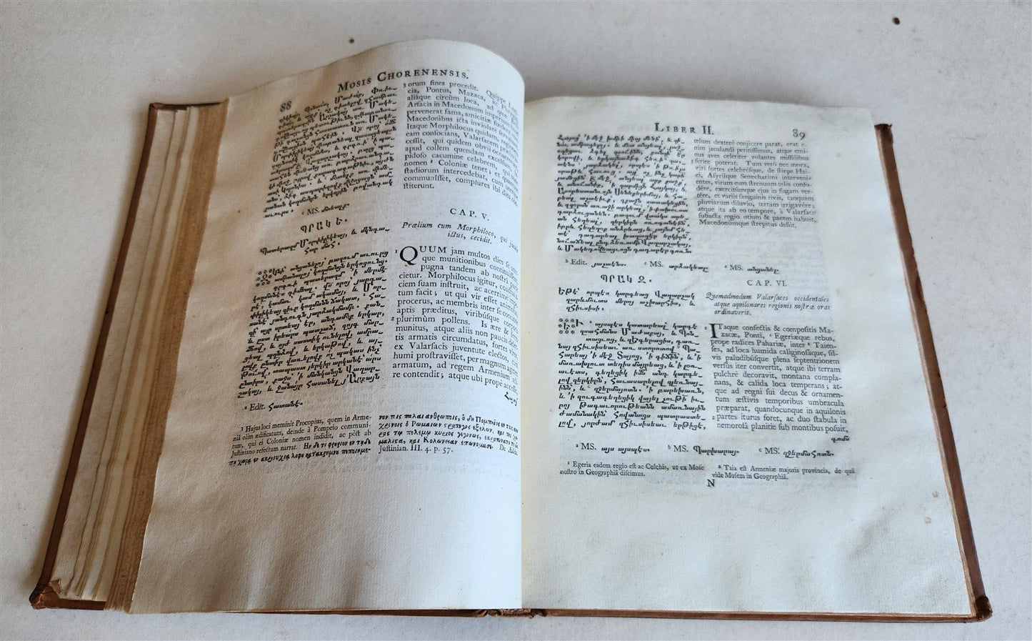 1736 HISTORY of ARMENIA antique in LATIN & ARMENIAN by Moses of Khoren