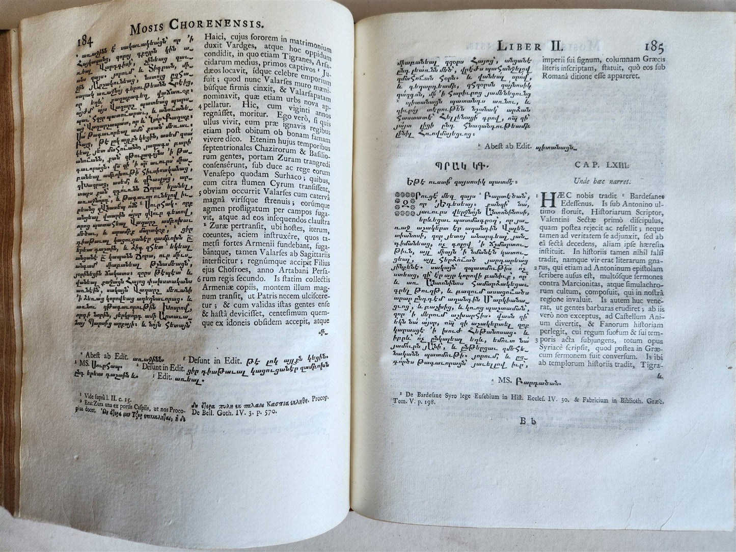 1736 HISTORY of ARMENIA antique in LATIN & ARMENIAN by Moses of Khoren