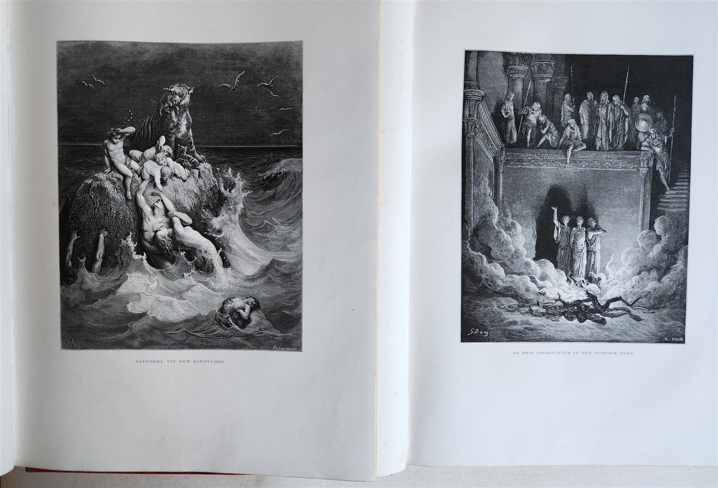 1870 BIBLE GUSTAVE DORE LLUSTRATED 2 VOLUMES MASSIVE FOLIO antique 200 plates