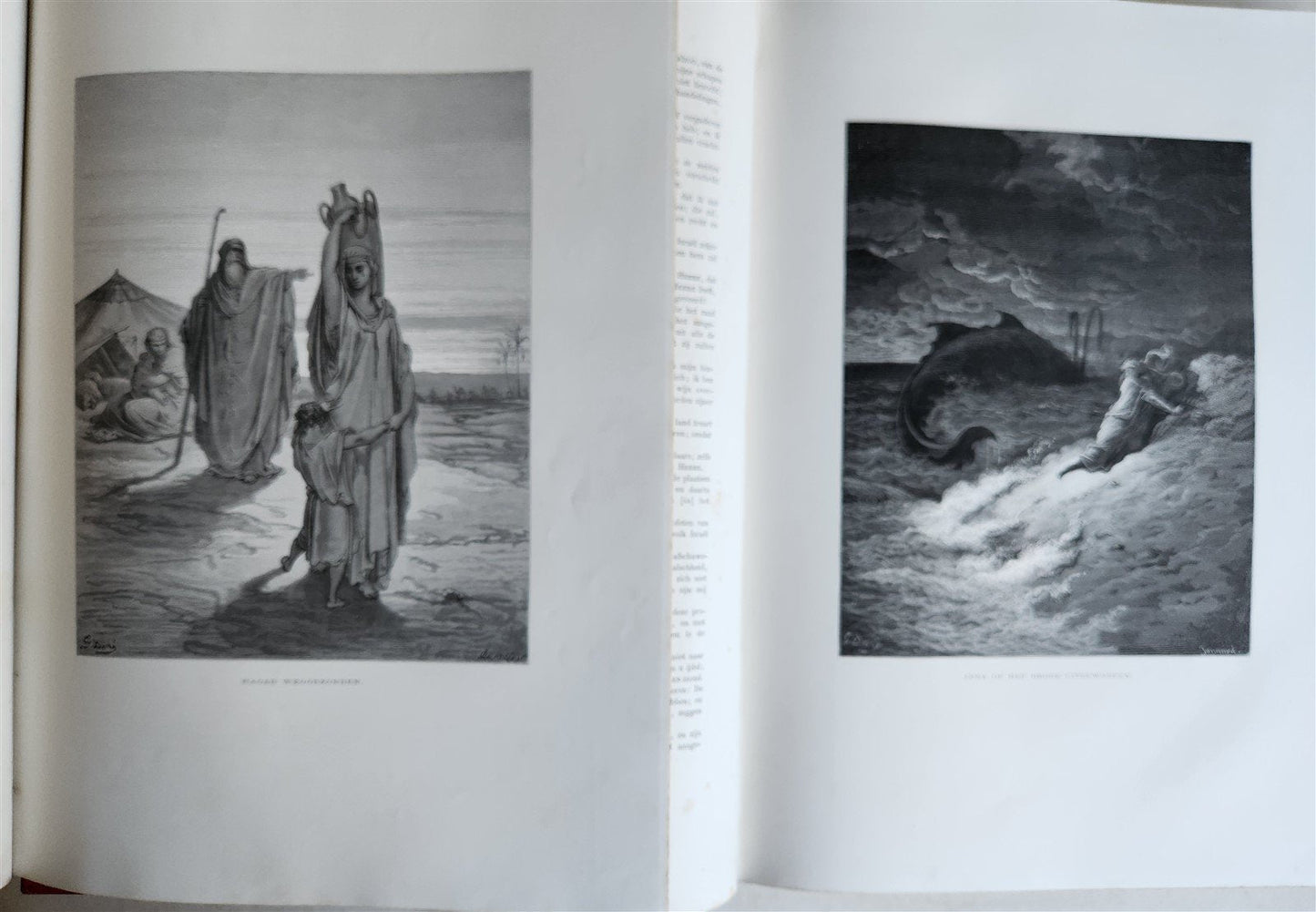 1870 BIBLE GUSTAVE DORE LLUSTRATED 2 VOLUMES MASSIVE FOLIO antique 200 plates