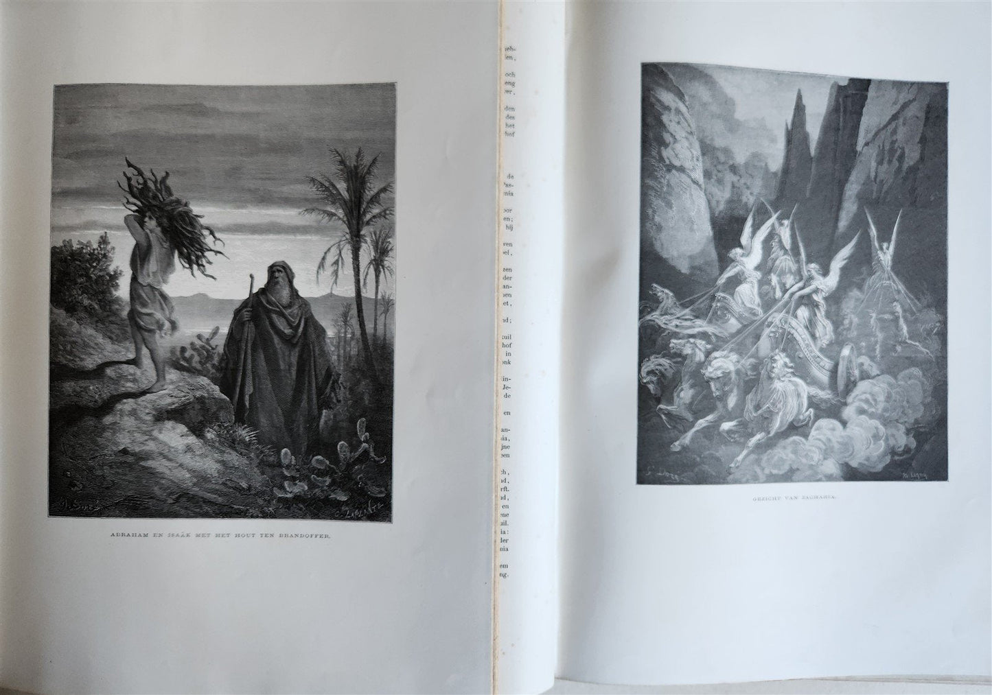 1870 BIBLE GUSTAVE DORE LLUSTRATED 2 VOLUMES MASSIVE FOLIO antique 200 plates