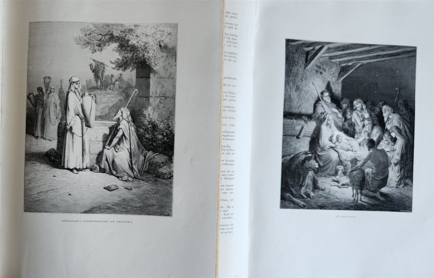 1870 BIBLE GUSTAVE DORE LLUSTRATED 2 VOLUMES MASSIVE FOLIO antique 200 plates