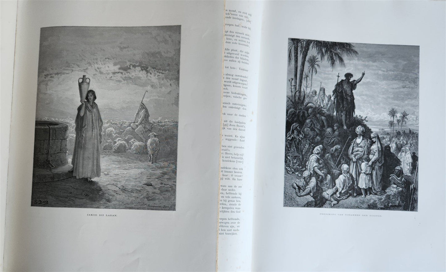 1870 BIBLE GUSTAVE DORE LLUSTRATED 2 VOLUMES MASSIVE FOLIO antique 200 plates