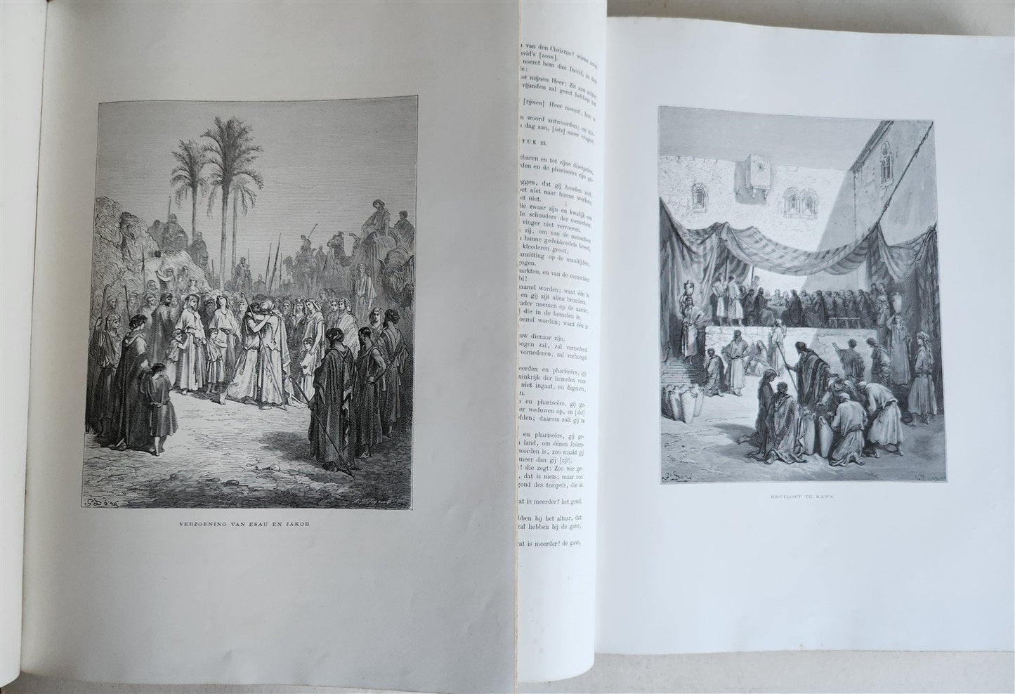 1870 BIBLE GUSTAVE DORE LLUSTRATED 2 VOLUMES MASSIVE FOLIO antique 200 plates