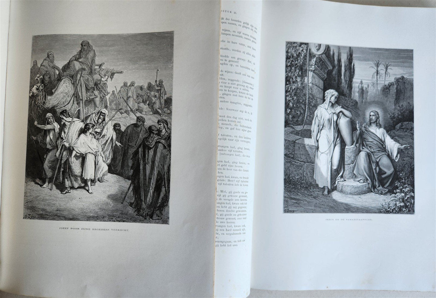 1870 BIBLE GUSTAVE DORE LLUSTRATED 2 VOLUMES MASSIVE FOLIO antique 200 plates