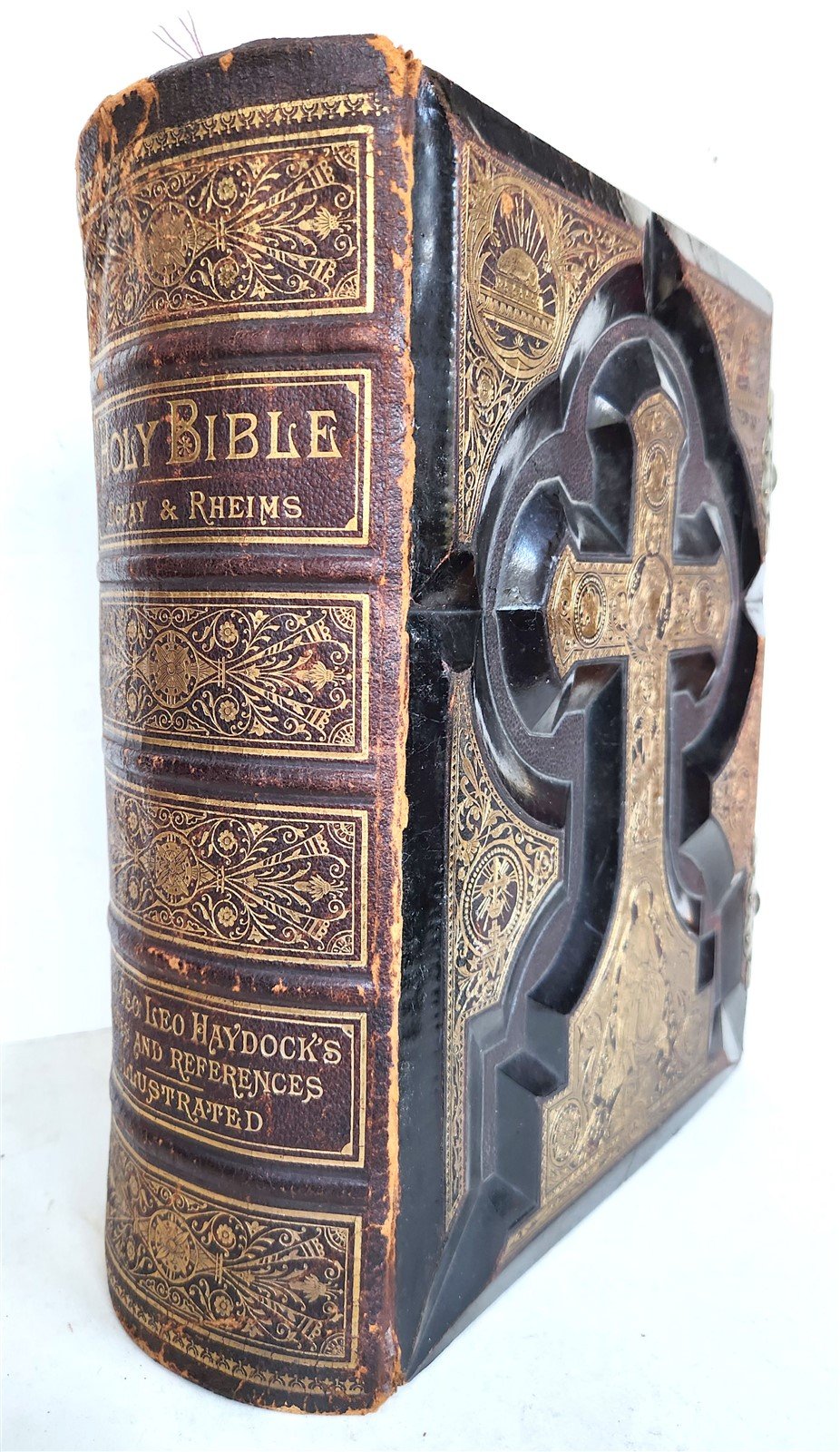 1883 BIBLE in ENGLISH ANTIQUE VICTORIAN MASSIVE FOLIO GUSTAVE DORE ILLUSTRATED