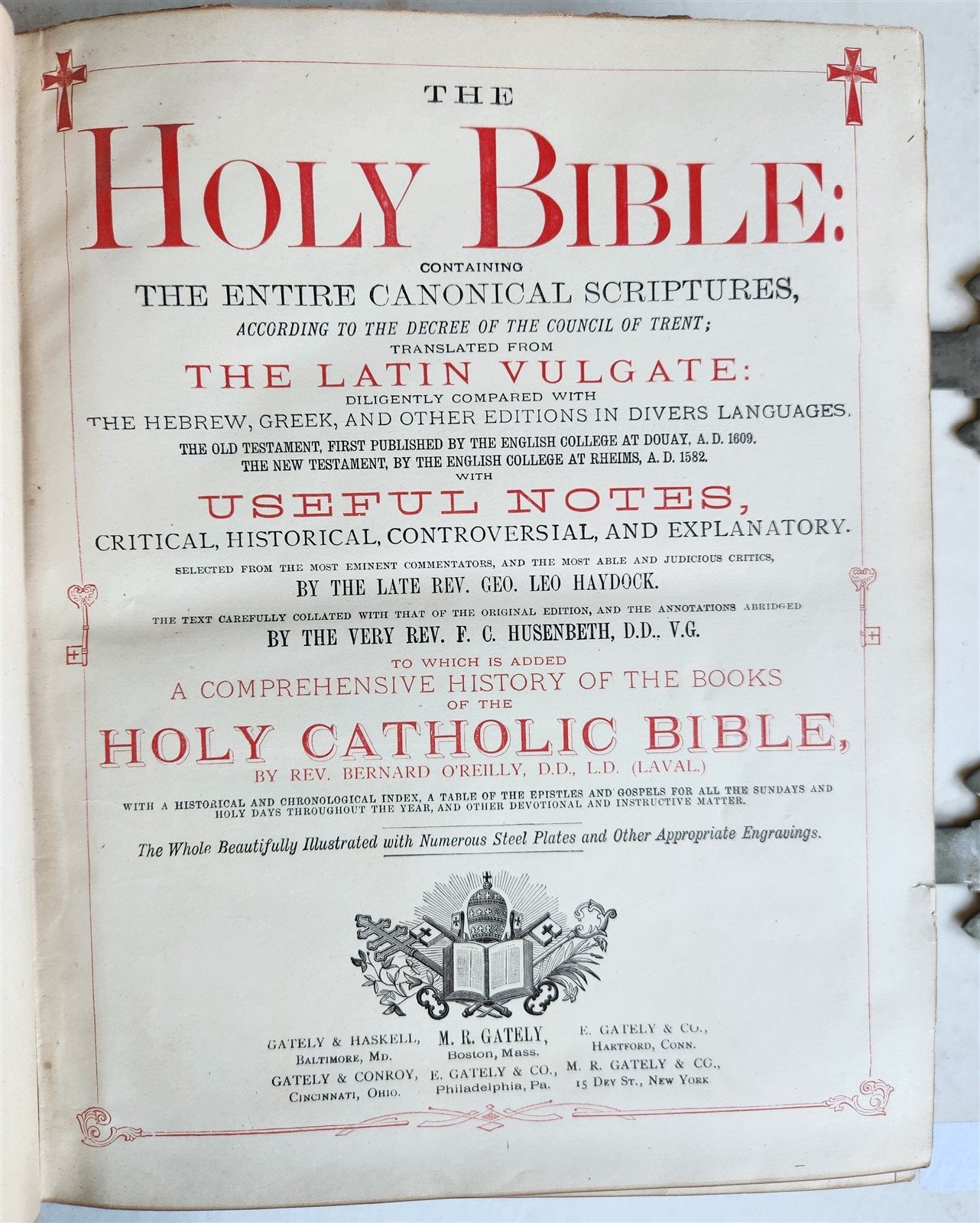 1883 BIBLE in ENGLISH ANTIQUE VICTORIAN MASSIVE FOLIO GUSTAVE DORE ILLUSTRATED