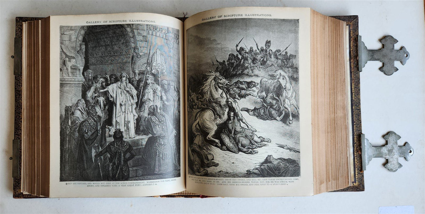 1883 BIBLE in ENGLISH ANTIQUE VICTORIAN MASSIVE FOLIO GUSTAVE DORE ILLUSTRATED