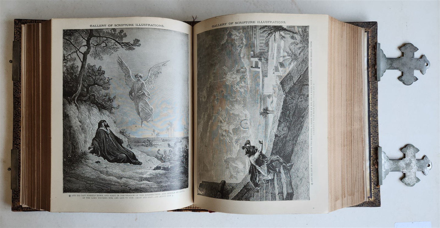 1883 BIBLE in ENGLISH ANTIQUE VICTORIAN MASSIVE FOLIO GUSTAVE DORE ILLUSTRATED