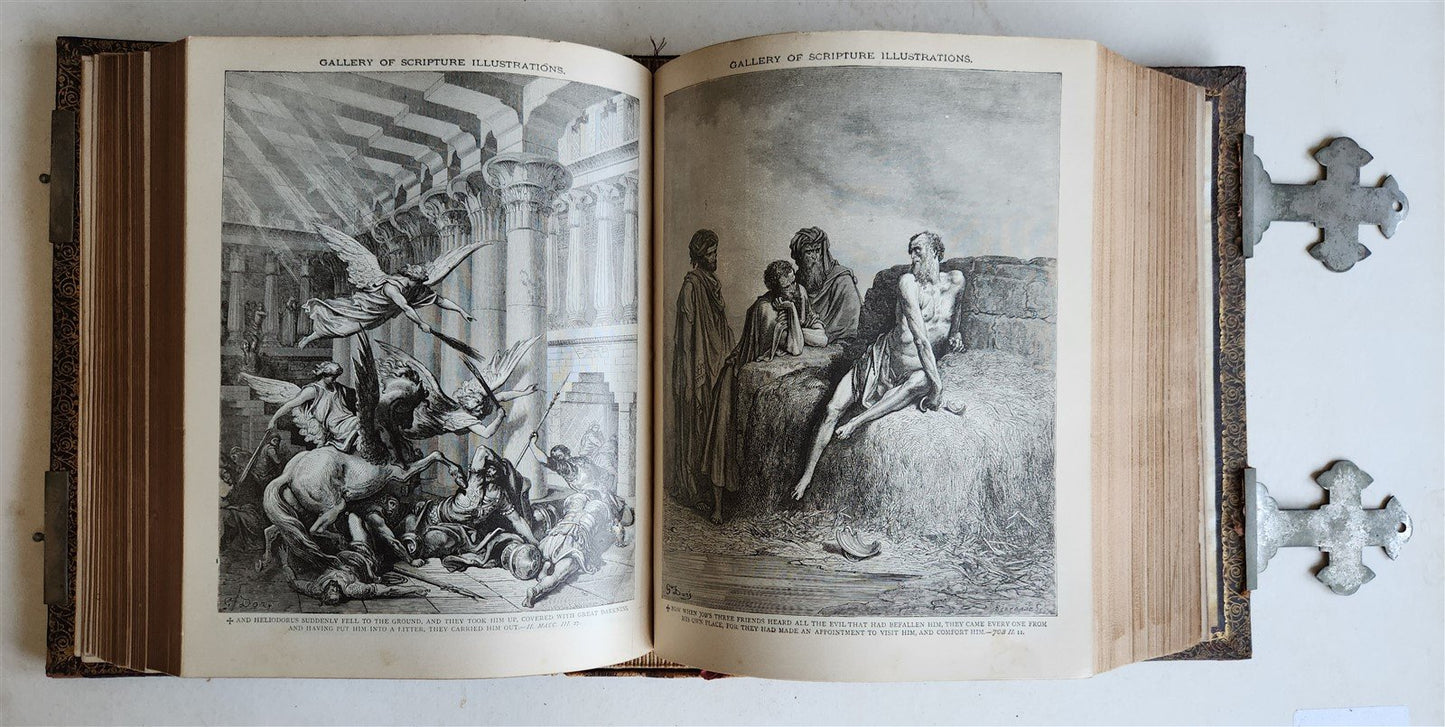 1883 BIBLE in ENGLISH ANTIQUE VICTORIAN MASSIVE FOLIO GUSTAVE DORE ILLUSTRATED