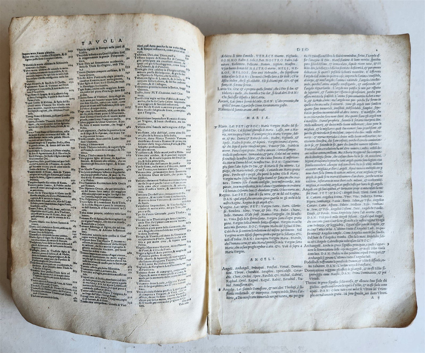 1557 LA FABRICA DEL MONDO antique VELLUM concordance of Petrarch's vocabulary