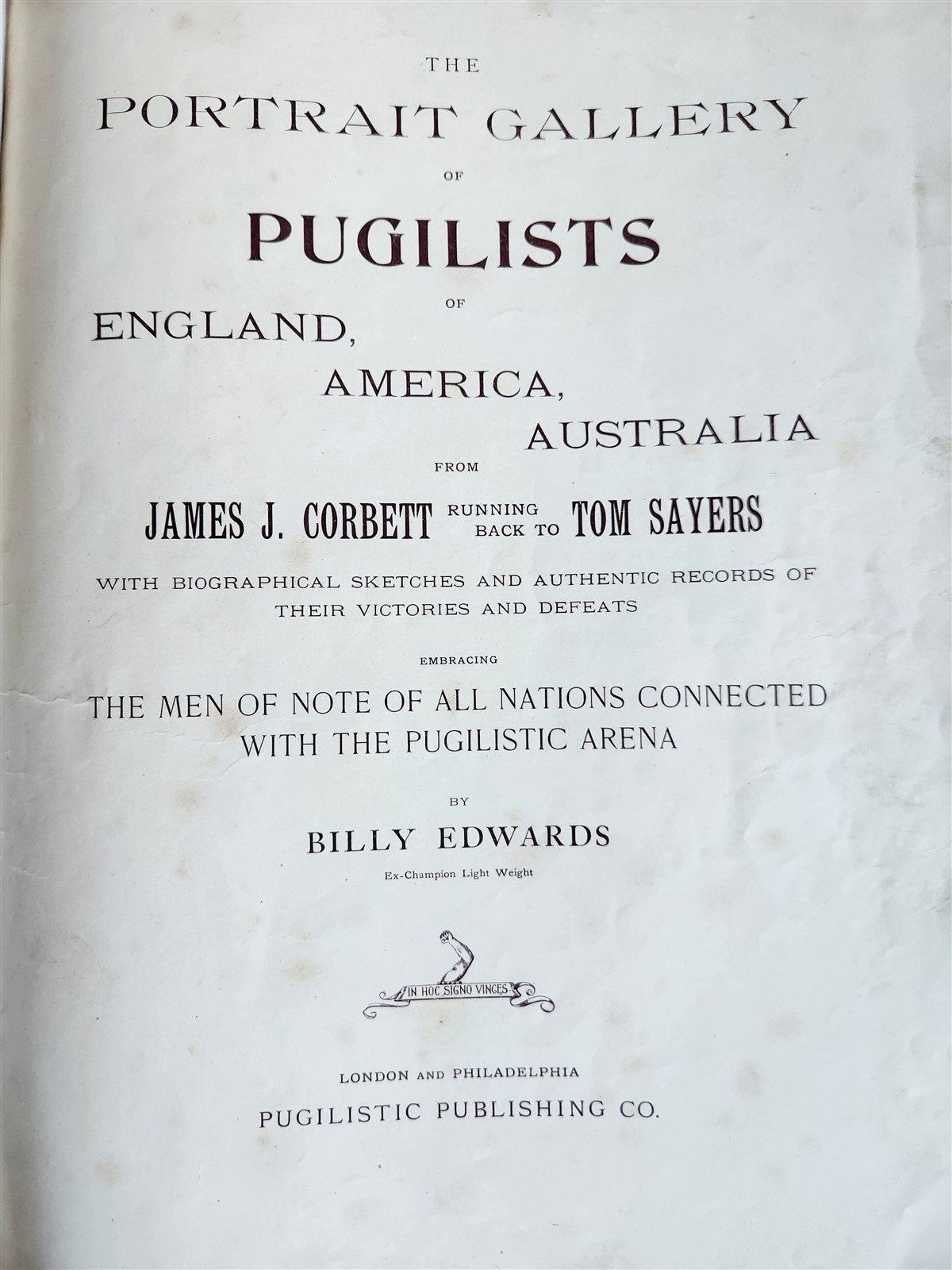 1894 PORTRAIT GALLERY of PUGILISTS England America Australia antique ILLUSTRATED