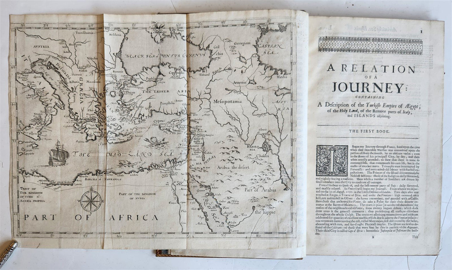 1652 TRAVAILES w/ HISTORY of STATE of TURKISH EMPIRE antique ILLUSTRATED English