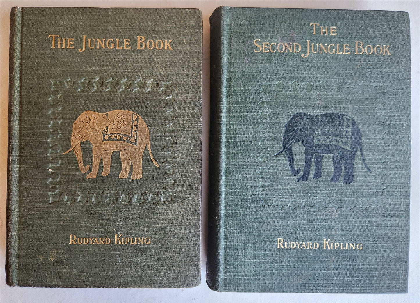 1896-98 THE JUNGLE BOOKS by RUDYARD KIPLING 2 vols antique ILLUSTRATED