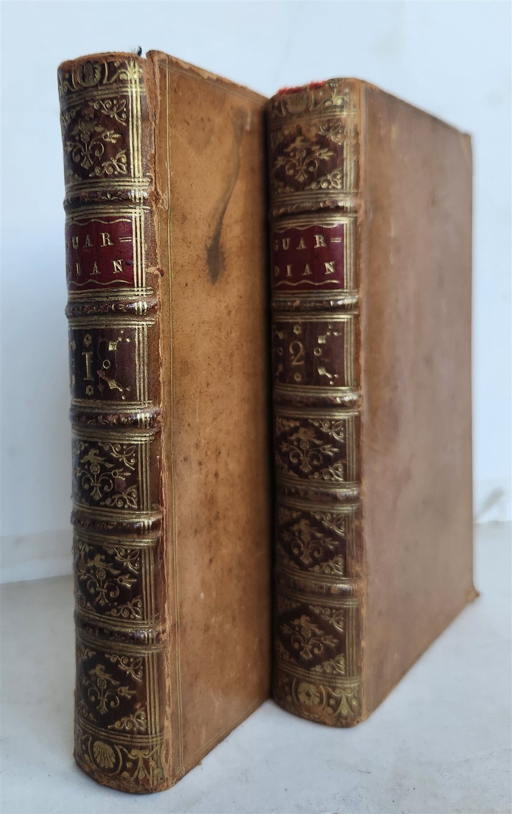 1751 THE GUARDIAN 2 volumes antique in ENGLISH