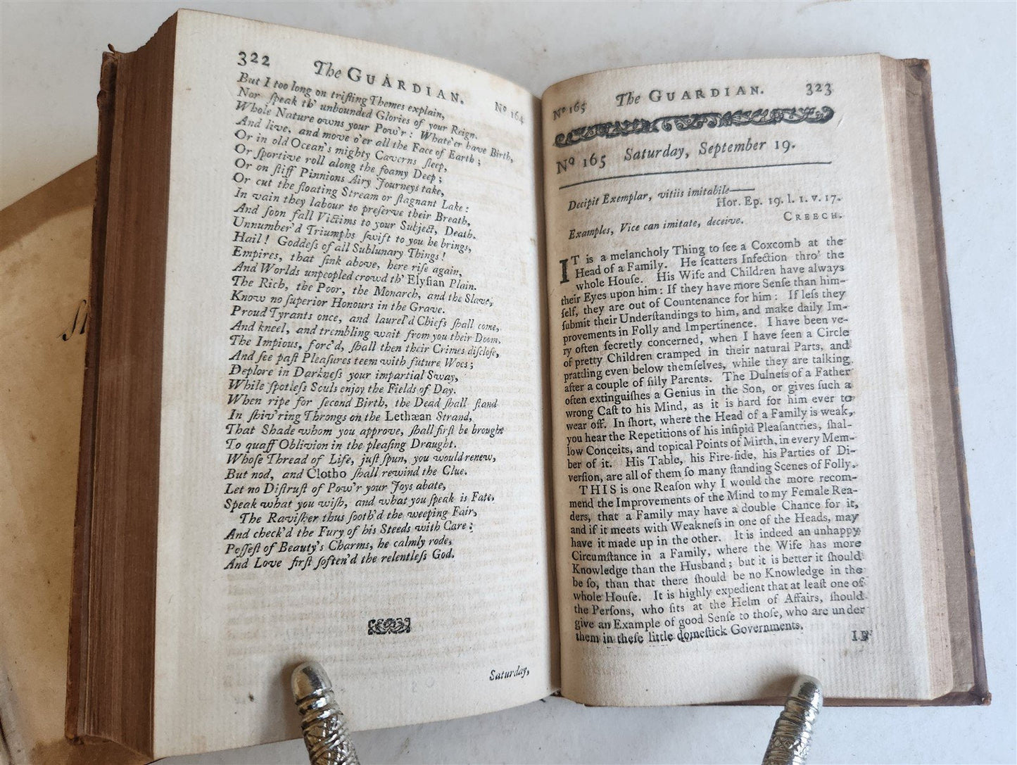 1751 THE GUARDIAN 2 volumes antique in ENGLISH