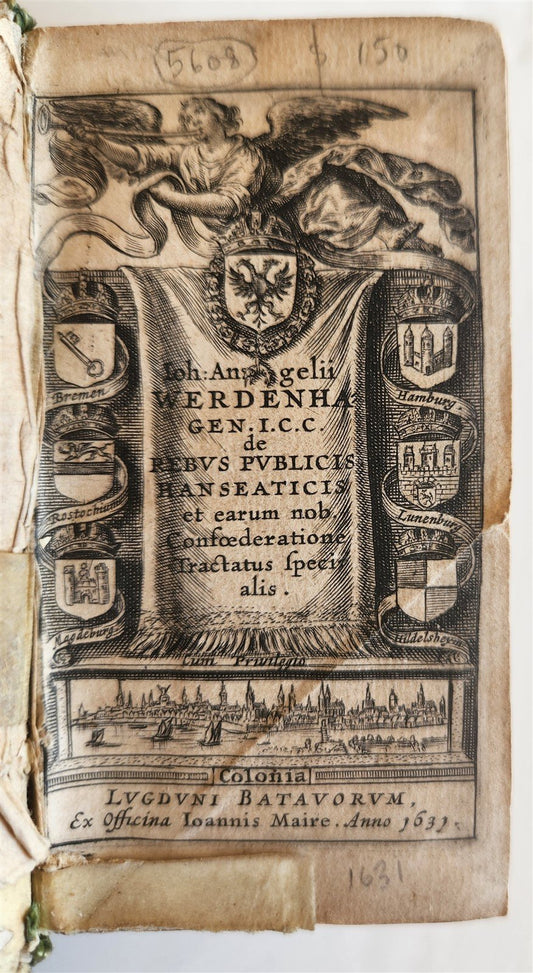 1631 DE REBUS PUBLICIS HANSEATICIS antique VELLUM BOUND