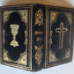 1874 PROTESTANT PRAYER BOOK in GERMAN antique VELVET GILT BINDING