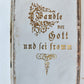 1874 PROTESTANT PRAYER BOOK in GERMAN antique VELVET GILT BINDING