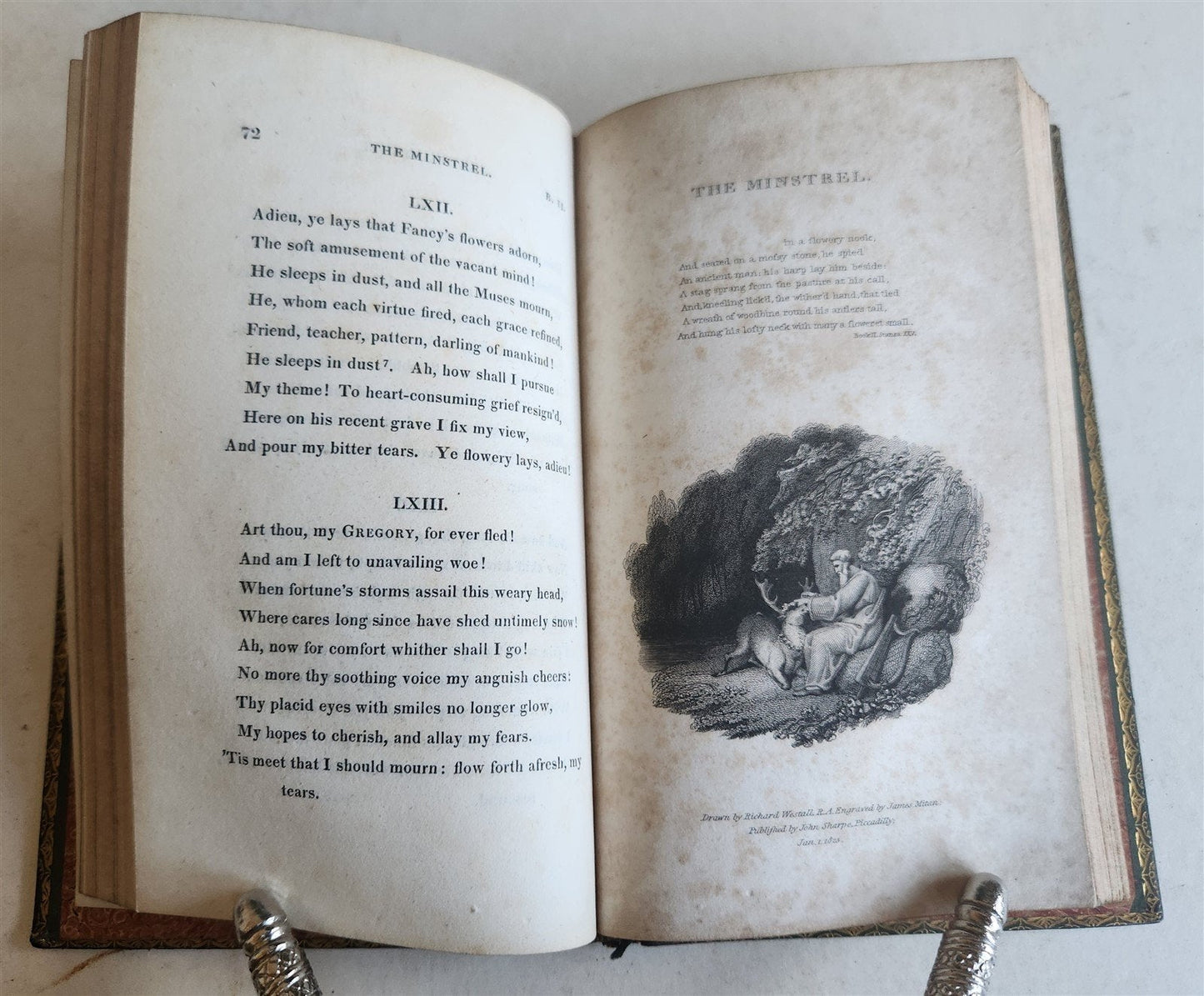 1823 THE MINSTREL or PROGRESS of GENIUS POETRY by JAMES BEATTIE antique