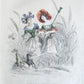 1847 LES FLEURS ANIMEES antique ILLUSTRATED with WOMEN PERSONIFYING FLOWERS