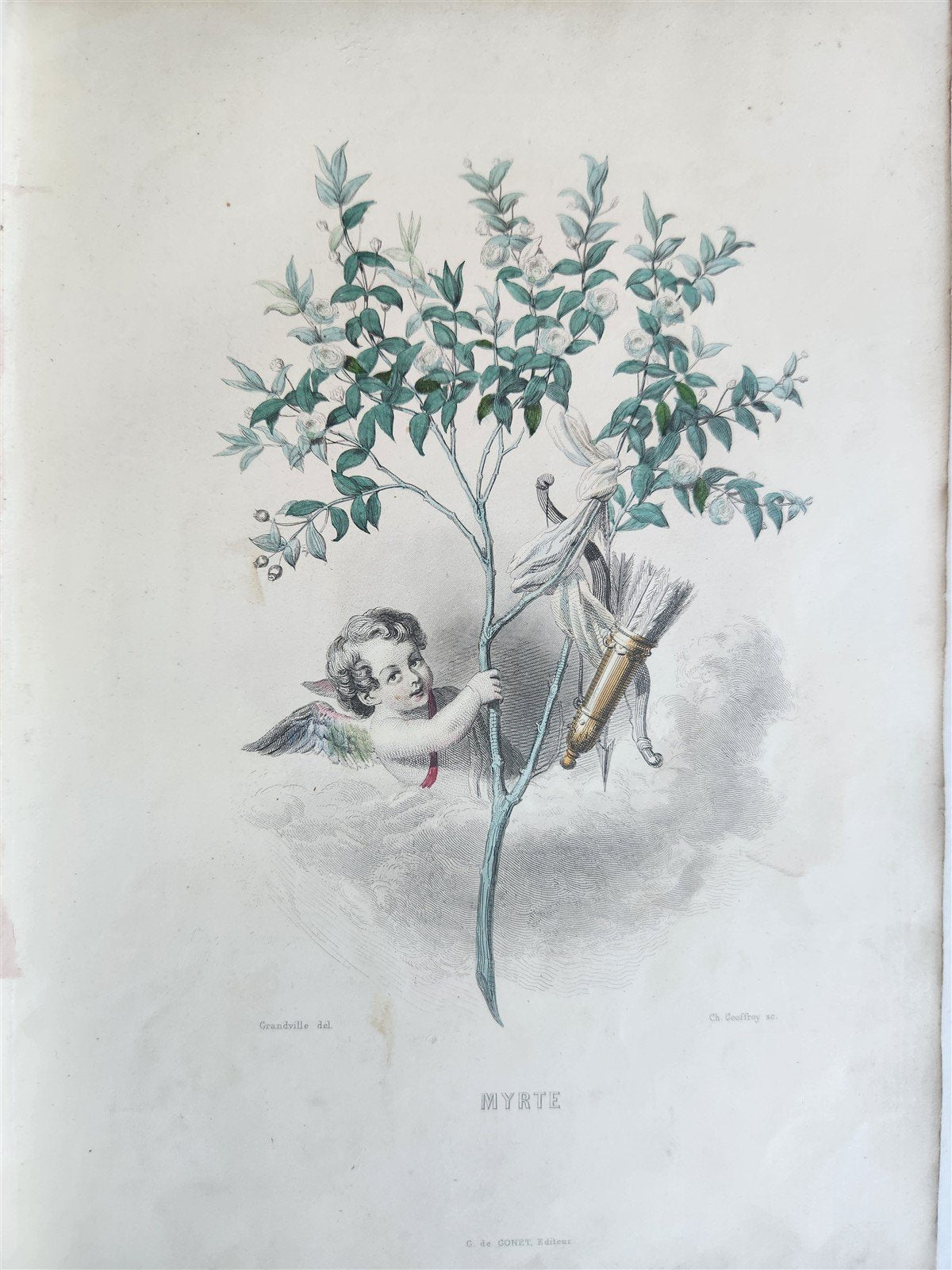 1847 LES FLEURS ANIMEES antique ILLUSTRATED with WOMEN PERSONIFYING FLOWERS