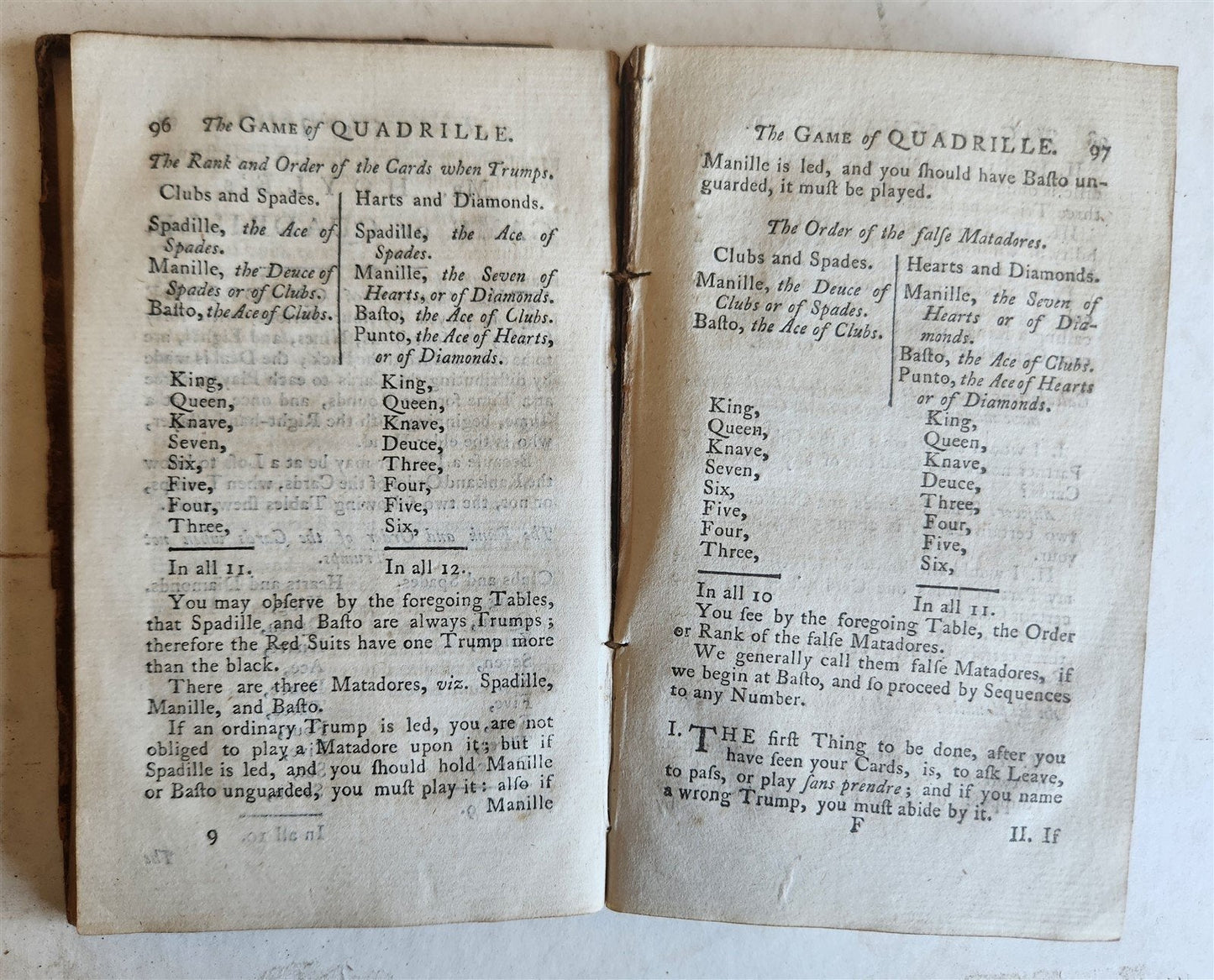 1786 HOYLE'S GAMES IMPROVED antique in ENGLISH