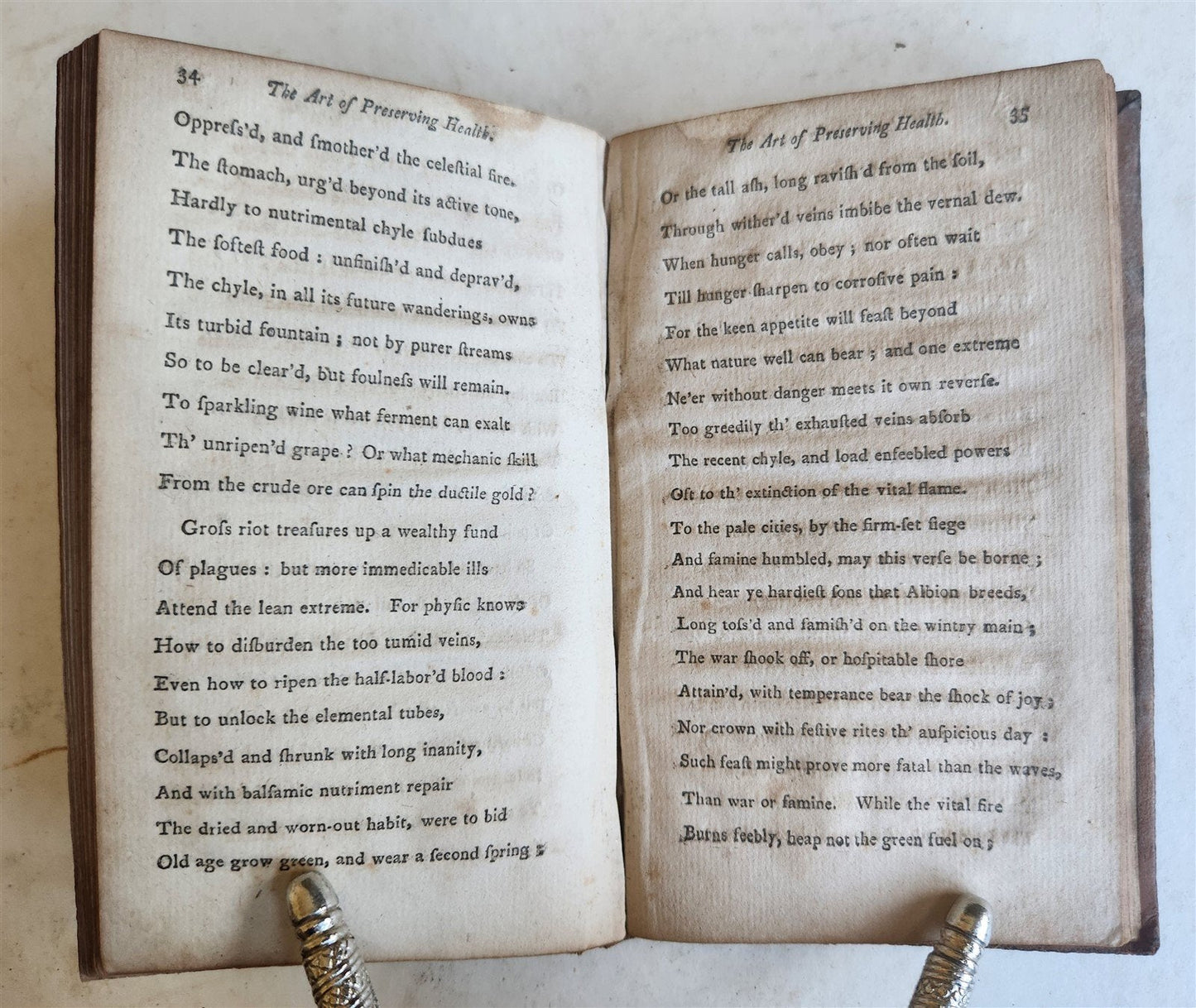 1804 THE ART OF PRESERVING THE HEALTH antique POEM in ENGLISH AMERICANA