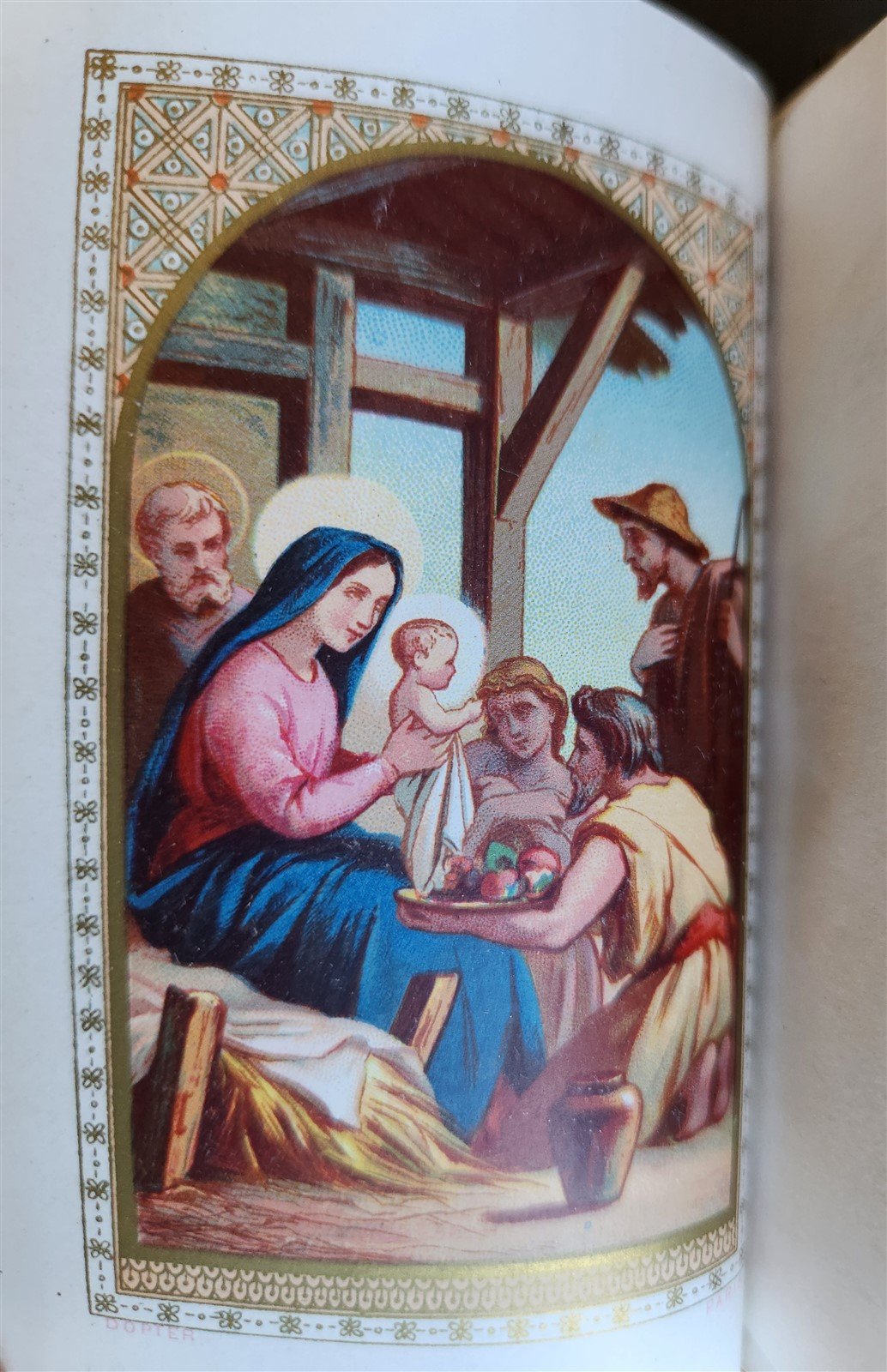 1872 PRAYER BOOK in FRENCH antique CARVED BONE BINDING - PAROISSIEN ROMAIN