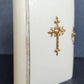 1880s PRAYER BOOK in GERMAN antique FINE BINDING w/ APPLIED BRASS CROSS