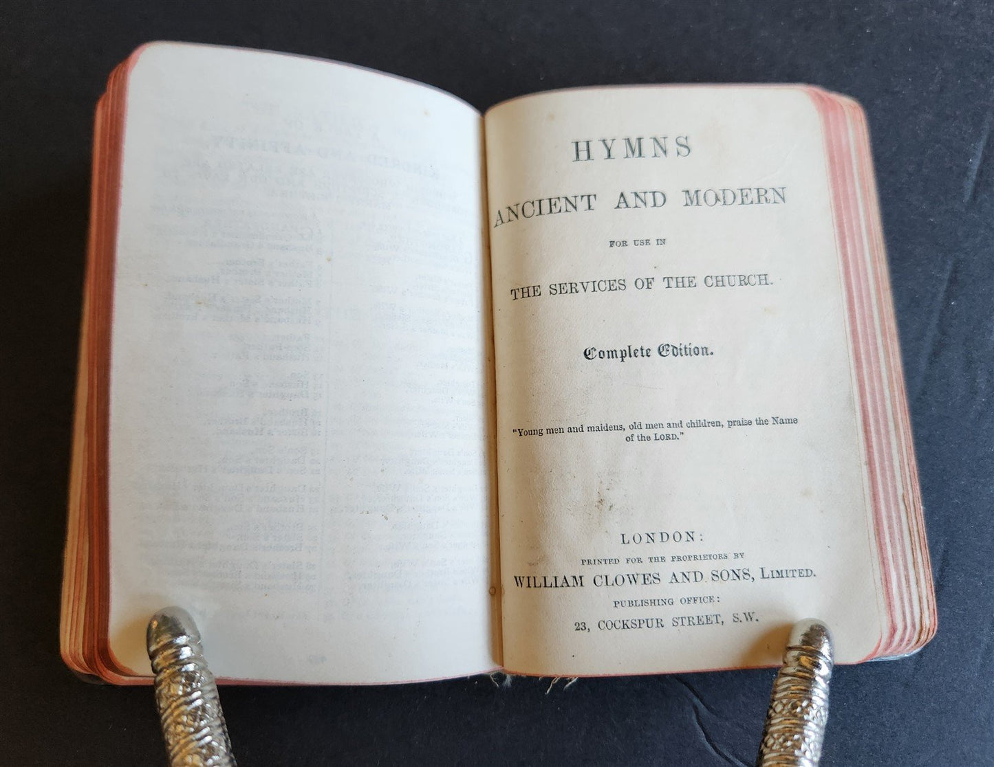 1880s COMMON PRAYER BOOK in ENGLISH antique SILVER DECORATED BINDING