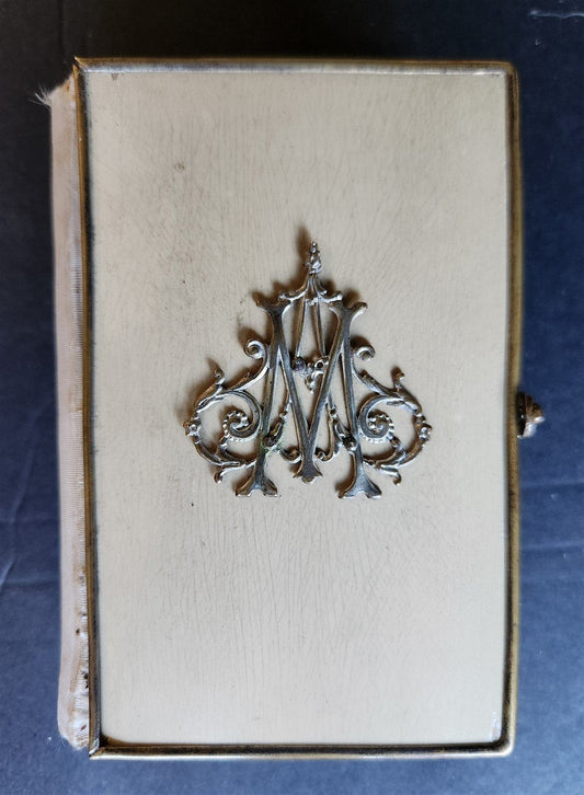 1879 PRAYER BOOK in FRENCH antique METAL DECORATED BINDING - PAROISSIEN ROMAIN