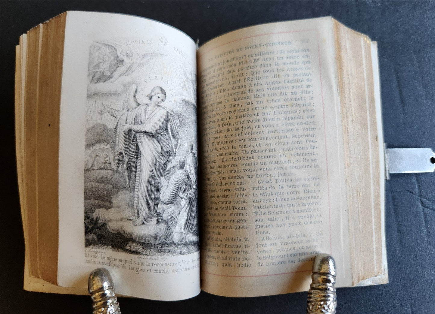 1890 PRAYER BOOK in FRENCH antique CARVED BONE BINDING - PAROISSIEN ROMAIN