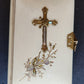 1890s PRAYER BOOK in GERMAN antique NICE BINDING w/ APPLIED BRASS CROSS
