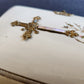 1890s PRAYER BOOK in GERMAN antique NICE BINDING w/ APPLIED BRASS CROSS