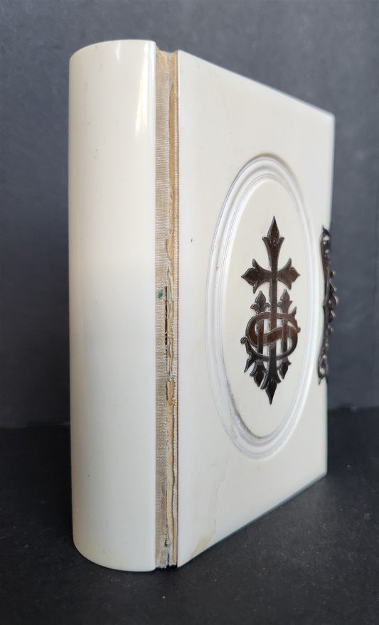 1872 COMMON PRAYER BOOK in ENGLISH antique SILVER DECORATED BINDING