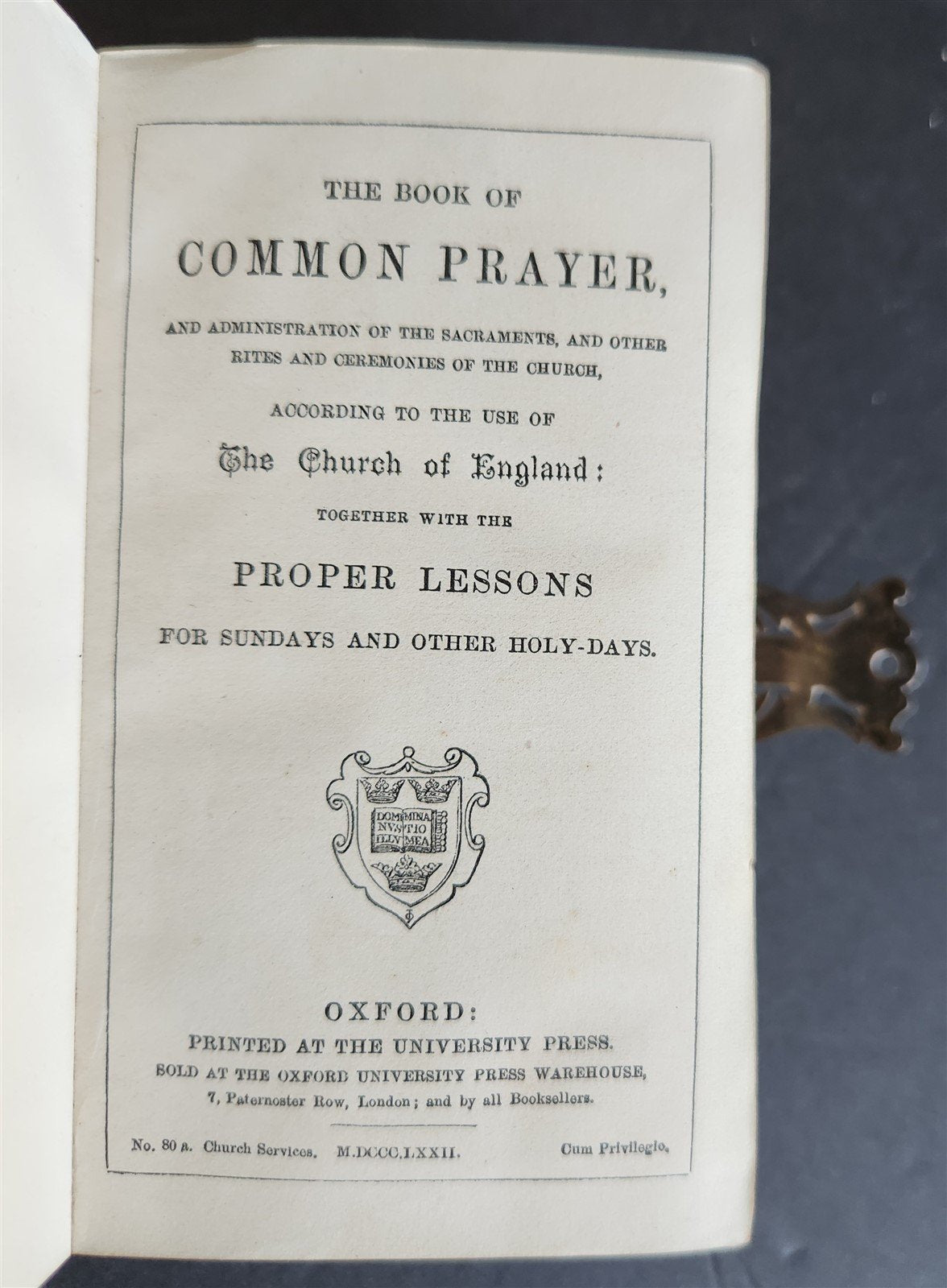 1872 COMMON PRAYER BOOK in ENGLISH antique SILVER DECORATED BINDING