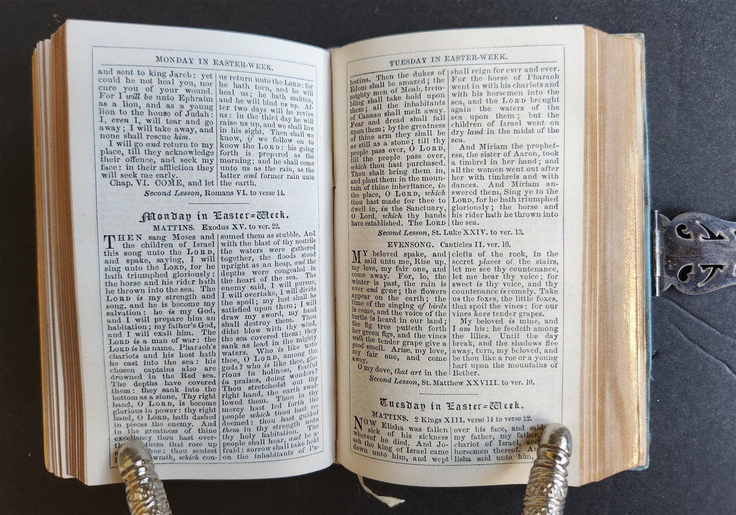 1872 COMMON PRAYER BOOK in ENGLISH antique SILVER DECORATED BINDING