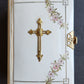 1899 PRAYER BOOK in GERMAN antique NICE BINDING w/ APPLIED CROSS DECORATION