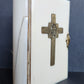 1890s COMMON PRAYER BOOK in ENGLISH antique NICE BINDING w/ APPLIED CROSS