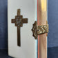 1890s COMMON PRAYER BOOK in ENGLISH antique NICE BINDING w/ APPLIED CROSS