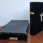 1900s GERMAN HYMNAL antique VELVET BINDING w/ MOTHER OF PEARL DECORATION